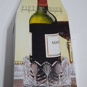 Fifth Avenue “Portico” Poland Crystal 6 Piece Wine Accessory Set w/Original Box